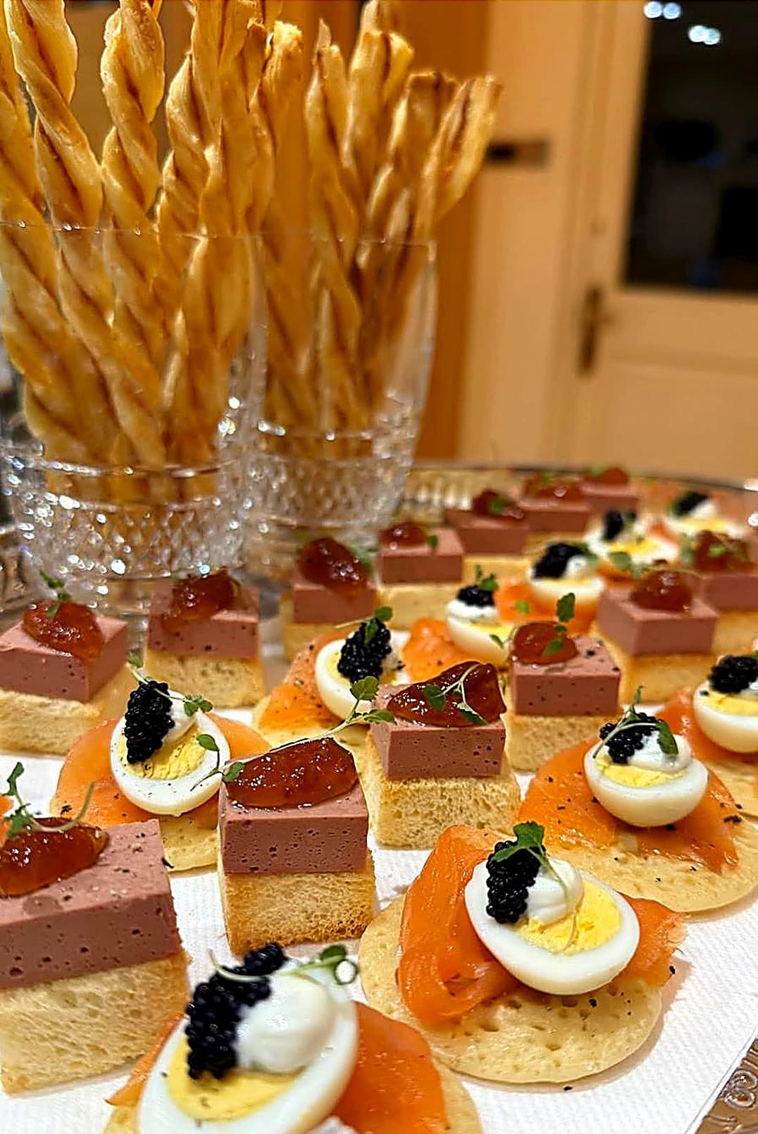 Pâté, Smoked Salmon & Caviar Canapés