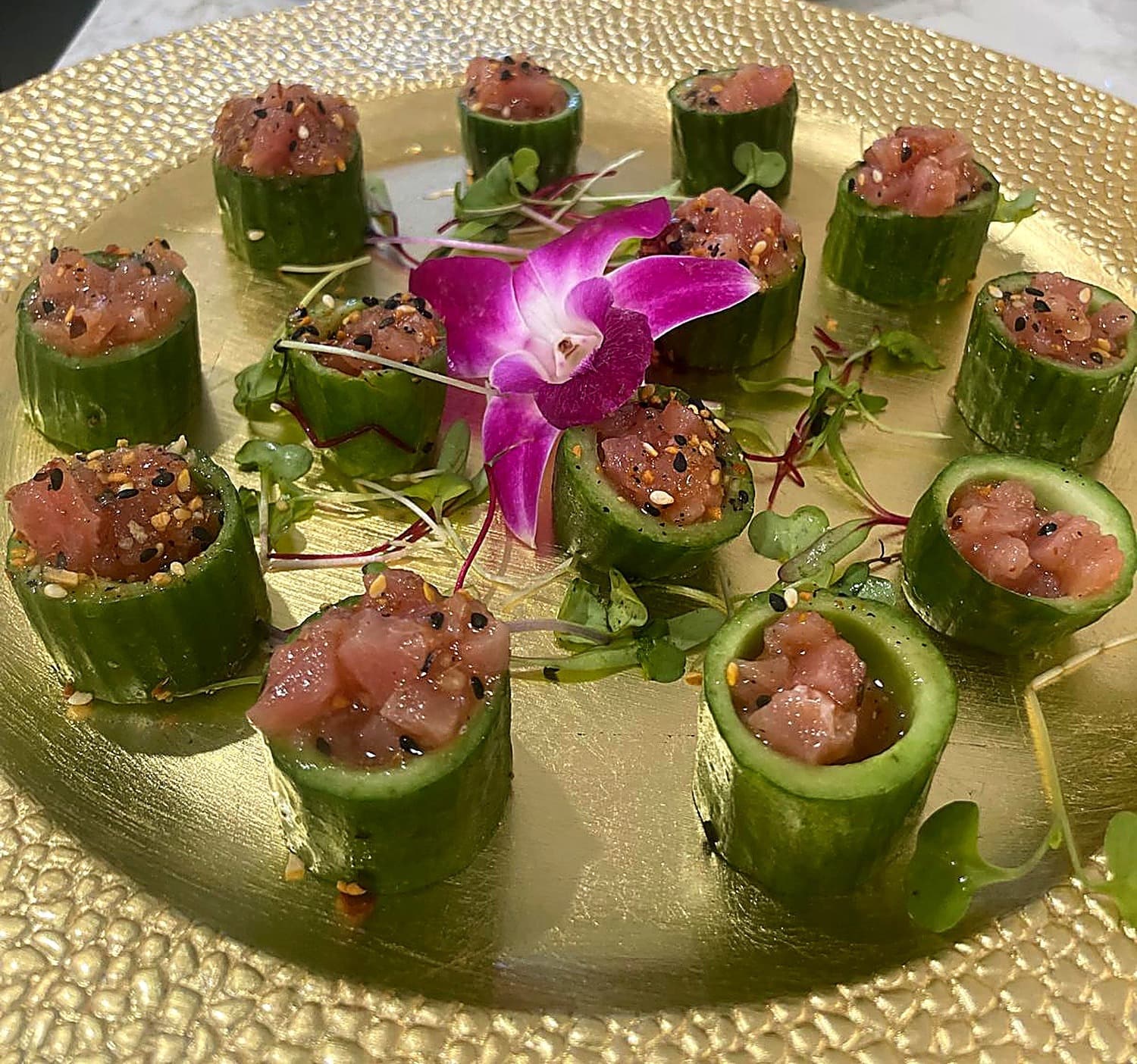 Tuna Tartare in Cucumber Cups