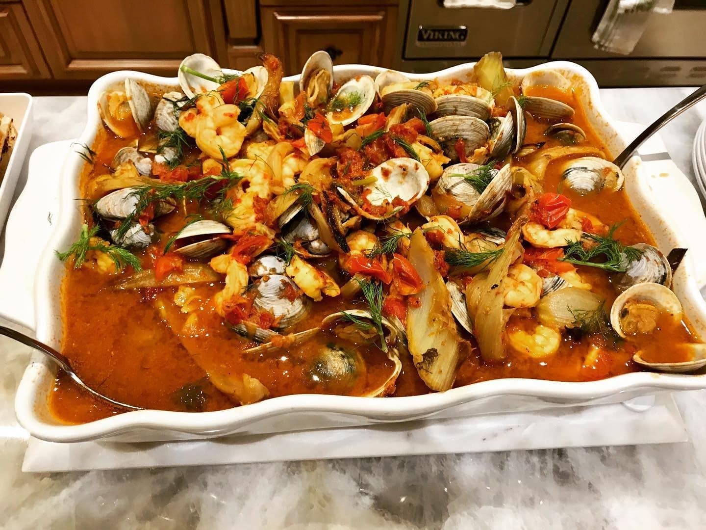 Italian-style cioppino with clams, shrimp and mussels